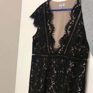 Deep v neck cocktail dress